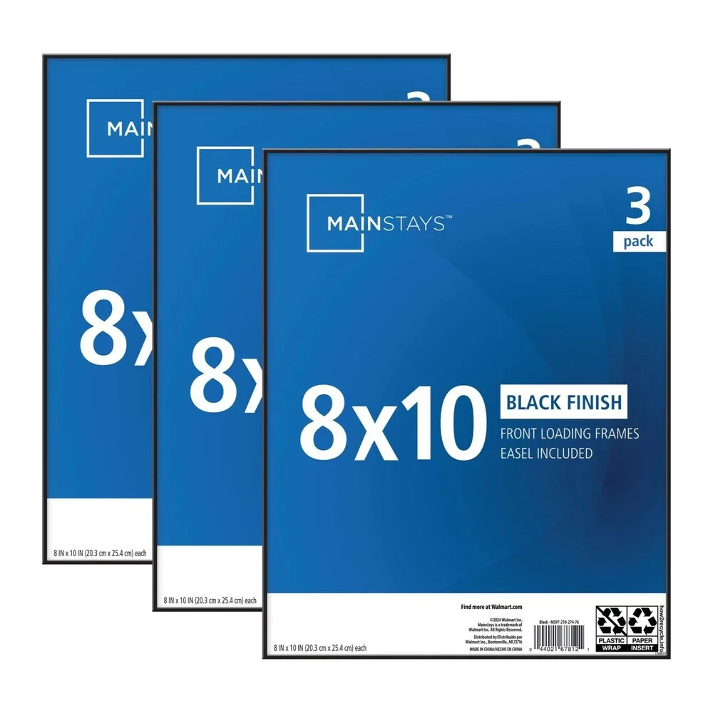 Mainstays 8x10 Front Loading Picture Frame - Black - Free Shipping